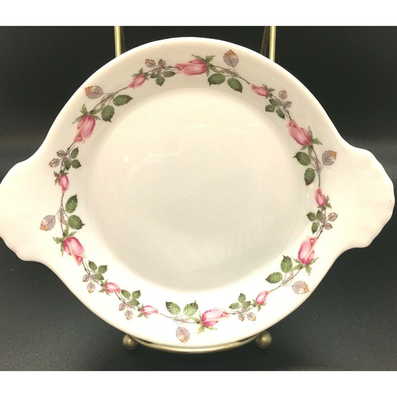 APILCO France Porcelain Au Gratin Eared Baking Dish ROSEBUD Pattern 7" Set of 2 - Picture 2 of 8